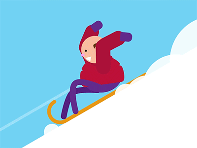 Sledding! animation fun gif sled snow