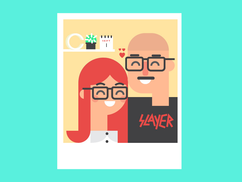New home polaroid love boyfriend slayer flat house home character girl boy smile glasses