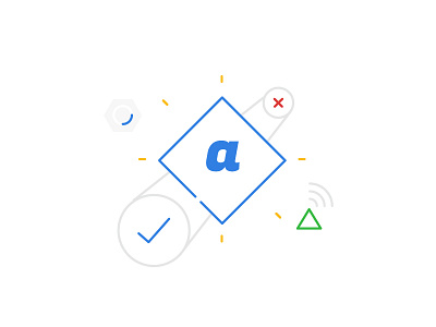 ABC alphabet check gear illustrator loading outline shape