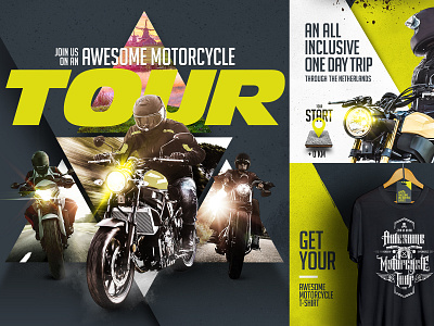 Awesome Motorcycle Tour - Concept, design and event branding amt awesome branding concept design event motorcycle motorcycletour motorcycletrip netherlands onedaytrip organize tour