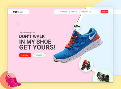 Web-page Design clean colorful e commerce landingpage sale shoe uidesign uxdesign website design