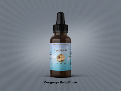Pure Baobab Oil Dropper Bottle Label Design