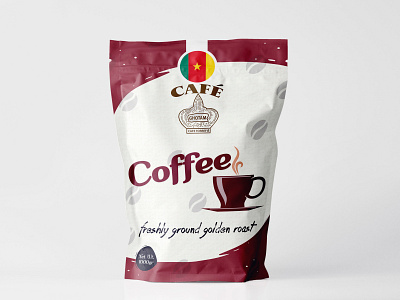 Cafe Coffee Packaging Zip Bag Design With Free Mockup