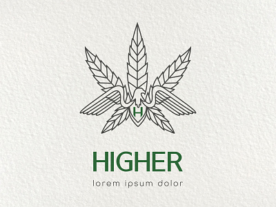 Cannabis Leaf Logo Design bird branding cannabis cbd classic clean creative design eagle flat fresh hip hipster illustration line logo nature smart stylish vector