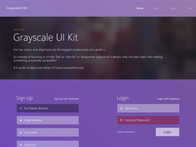 Grayscale Ui Kit (Free PSD)