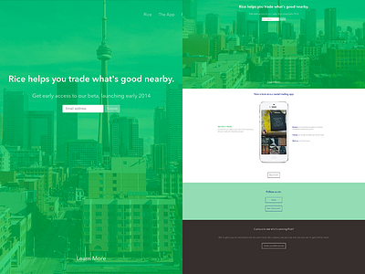 Rice Landing Page design flat responsive social startup ui ux web webdev