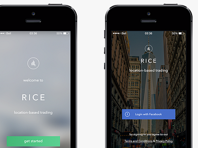 Rice - Onboarding flow inbox ios location location based onboarding rice social toronto trading ui view