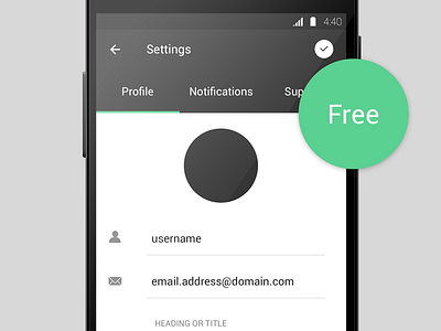 [Free PSD] Material Design - Settings with Tabs