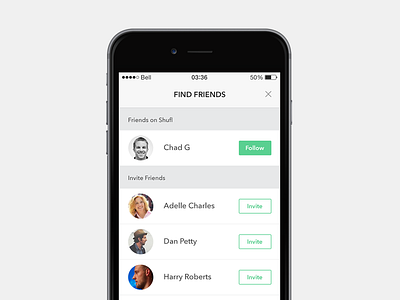 Find Friends (Preview) contacts find find friends follow friends local marketplace madeintoronto marketplace sharing economy shufl ui ux