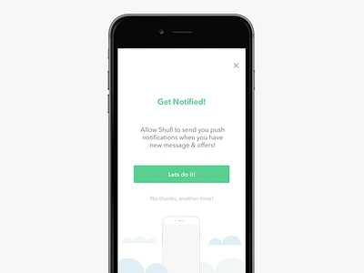 Allow Push Notifications allow notifications empty state illustrations ios launch minimal onboarding push push notifications sharing economy shufl