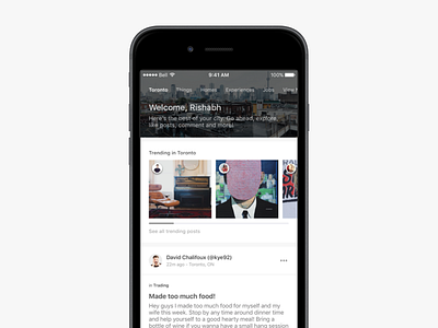 Home Screen bunz bunztradingzone city feed feed home ios madeintoronto minimal trending ux view