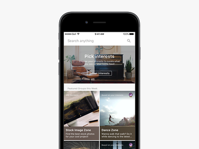 Explore Page (Old) bunz bunz trading zone explore find groups ios madeintoronto minimal search ux zones