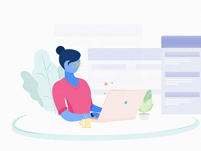 Women Working Illustration