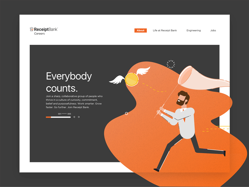 Receipt Bank Concept: Everybody counts branding design design agency employer branding ui ux vector web design