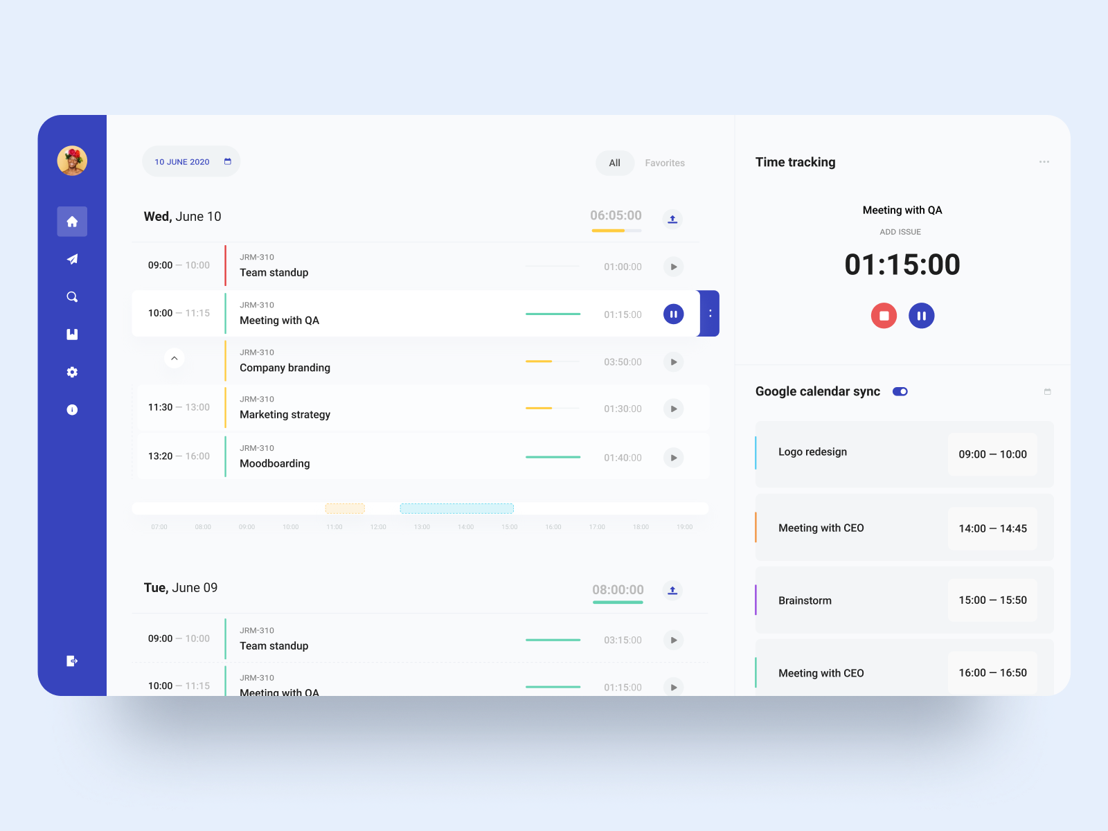 Time Tracker web app by JetRuby Agency on Dribbble