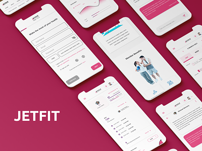JETFIT ⭐ app branding coach dashboad design figma fit health illustration logo member mobile pink responsive training ui ux