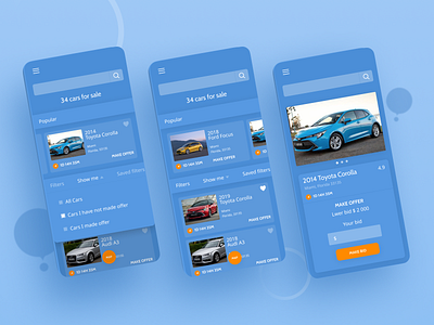 Car auction app app car sellcar ui ux