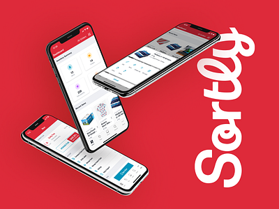 Sortly app branding design mobile store ui ux