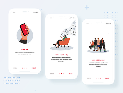 Lokalina On Boarding app brand design illustration mobile app mobile design mobile ui on boarding ui ux