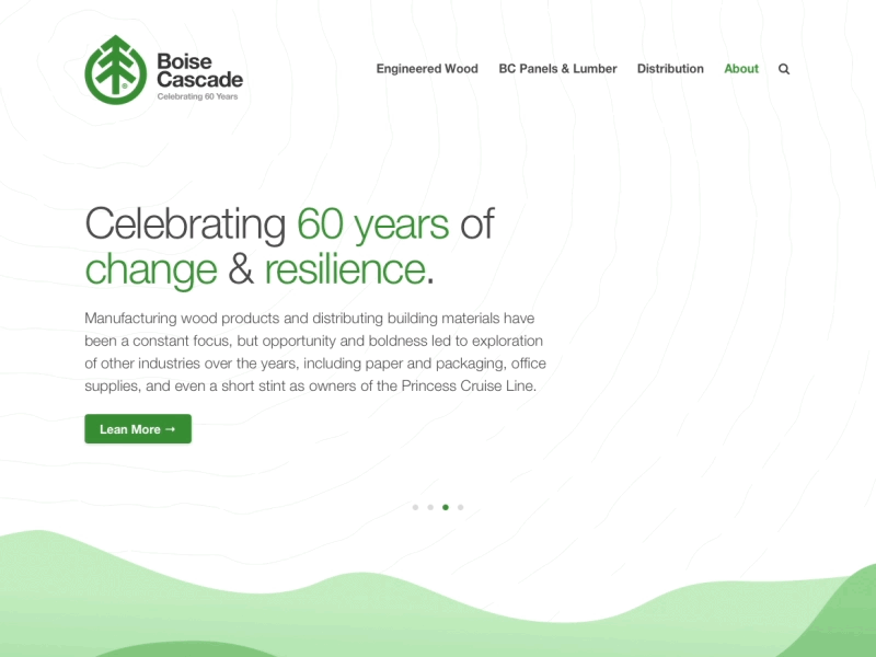 Boise Cascade - 60 Year Anniversary Reimagining after animation boise cascade company effects gif green office paper