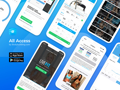 All Access App Preview app application bbcom body building bodybuilding exercise fit fitness ios paywall plans profile styleguide workout