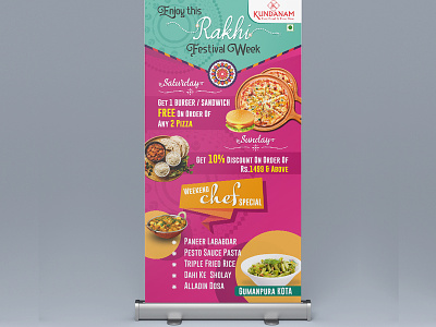 Rollup Design For Rakhi Festival coreldraw restaurant branding standee