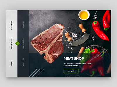Meat store concept for local farmers country farm flat food meat restaurant simple store ui uiux ux website