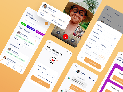 Job Search App UIUX app branding design ui ux