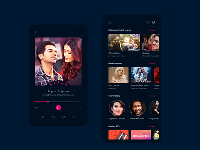 Music Player card design cardlayout cards design mp3player musicplayer songs typography ui