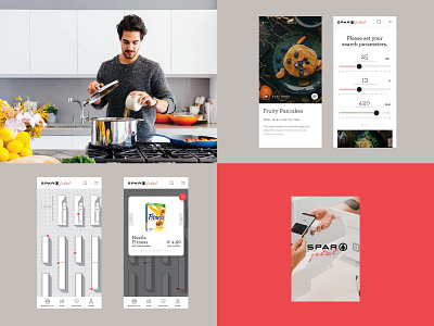 Shopping & Cooking App Spar app branding cook design guide mantik map payment shopping spar ui ux