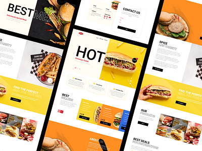 Hotdog Factory design fastfood food hotdog product ui ux web deisgn webdesig yellow