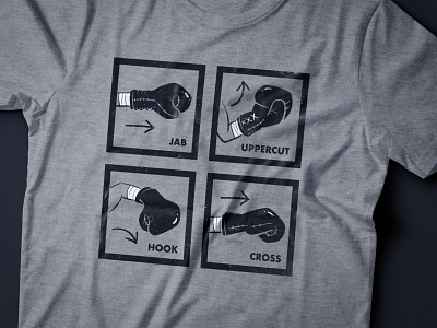 Boxing Basics apparel design boxing boxing glove cross hook illustration jab punches t shirt design uppercut