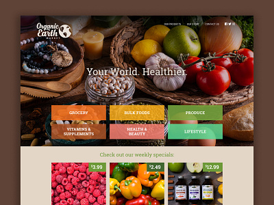 Organic Earth Market - Website branding earth grocer grocery store halifax health food market nova scotia organic supermarket web design