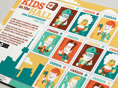 "Kids In The Hall" stamps canada canada post character design comedy digit digital illustration illustration kids in the hall stamp design toronto