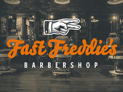 Fast Freddie's barber barbershop branding gentlemen hipster logo retro shave vintage