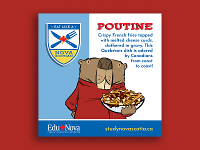Eat Like A Nova Scotian atlantic canada beaver canada french fries gravy illustration maritimes nova scotia poutine quebec quebecois social media campaign