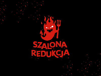 Szalona Redukcja angry brand devil drying dynamic fire fitness food fork game healthy healthy eating identity logo slimming