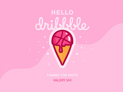 Hello, dribbble! dribbble hello ice cream logo