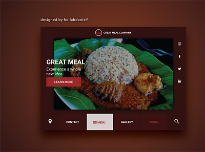 A food mock up web design ui design web design