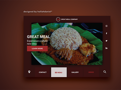 A food mock up web design