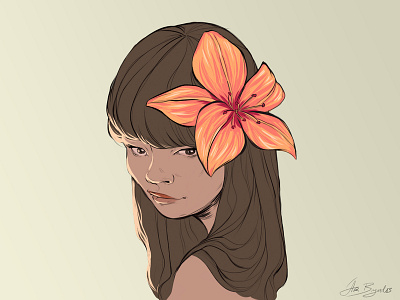 Tiger Lily flat illustration illustration portrait illustration