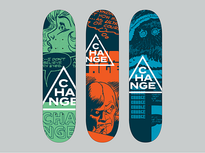 Change Skateboard Graphics comic books halftone skateboard skateboard graphics