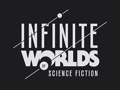 Infinite Worlds Exhibit Logo logo sci fi space