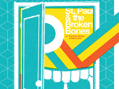 St. Paul & the Broken Bones Poster break on thru door mouth psychedelic rainbow