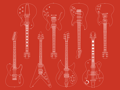Guitar Illustrations fender gibson guitar illustration