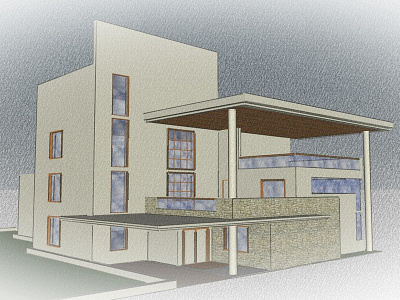 Exterior design in Sketchup - 3D 3d architechture design exterior sketchup