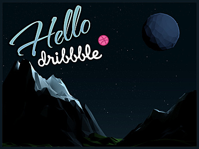 Hello dribbble 3d b3d blender design hello dribbble illustration photoshop