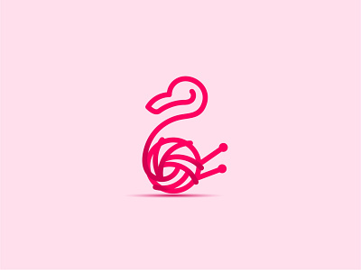 Flamingo - logo bird branding flamingo icon illustration logo minimal vector yarn