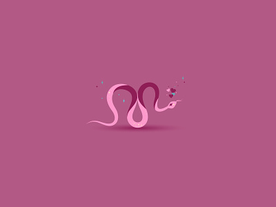 Snake in love art character cute design hearts icon illustraion illustration logo snake stars vector