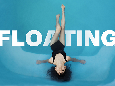 Floating Landing page image blue design minimal typography ui web website